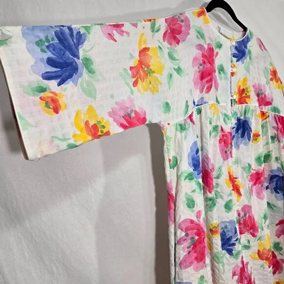 USA Vintage 70's Cottagecore Multicolor Floral Maxi Dress by MISS ELAINE Size XL - Picture 4 of 17